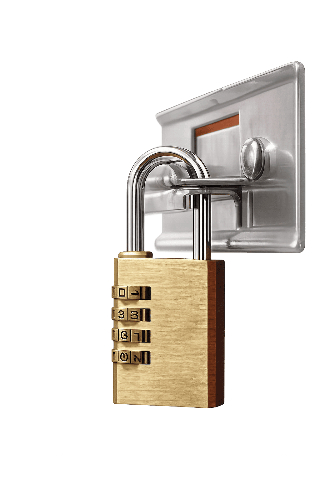 Secure Storage & Protection – Starbright Vanlines Secure combination padlock representing protected, climate-controlled storage services by Starbright Vanlines
